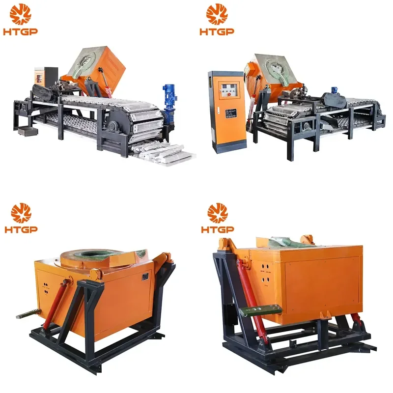 2026 CE Waste Scrap Aluminum Melting Furnace Automatic Ingot Conveyor Continuous Copper Aluminum Ingot Production Line