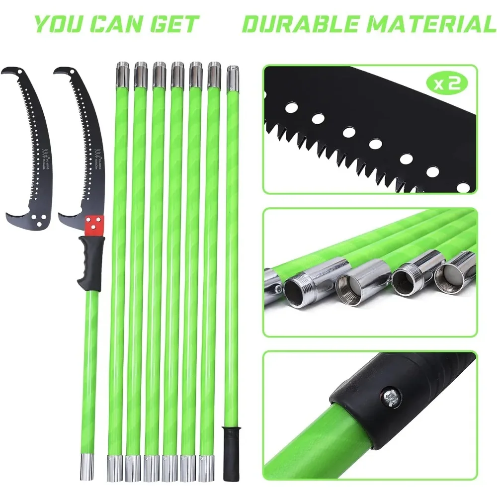 for Pole Saw For Tree Trimming 26.1 Feet Manual Pole Saw,Tree Trimmer, Tree Pole Pruner Manual Branches Gardening Tools, W