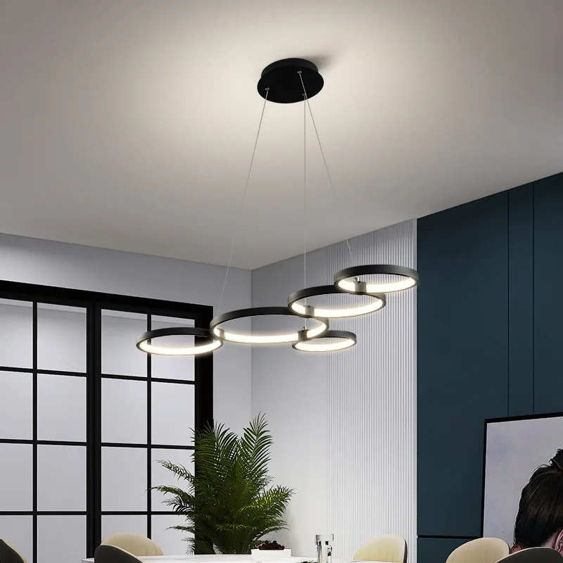 Anel Pingente Iluminação Para Sala De Mesa De Jantar, Lustres De Teto, Suspensão De Cozinha Design, Moderna Luminária LED, Luminárias De Teto