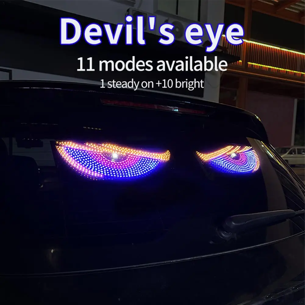 Car USB Devil Eye Light LED Eyes for Car 2025 LED Display LED Sign Board Auto Decorations for Windows Front Rear Windshield