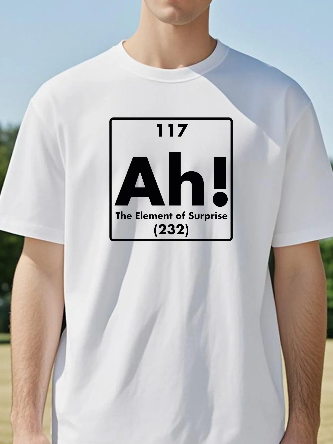 

Ah The Element Of Surprise Graphic T-Shirt Men Funny Cool Vintage Novelty Sarcastic Tee Breathable Round Neck tshirt