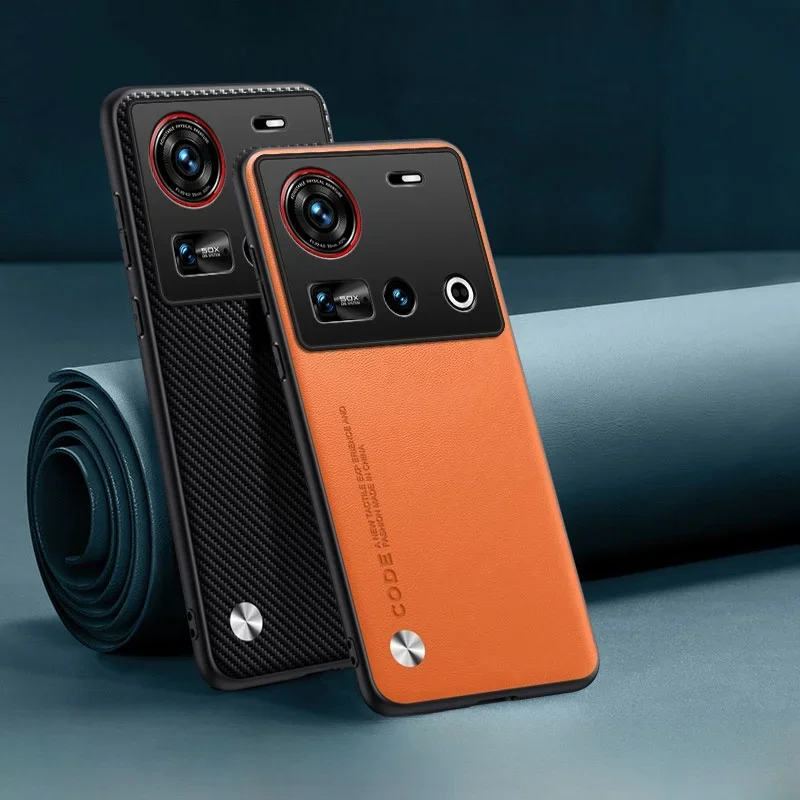 

Luxury Leather Case For Nubia Z70 Z60 Z50 Ultra Silicone Camera Protect Phone Cover For Nubia Z50S Pro Shockproof Bumper Funda