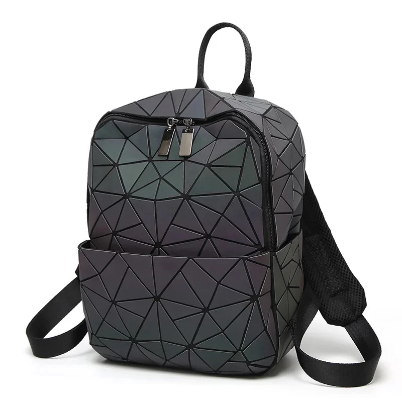 Mochila escolar de lantejoulas brilhante para adolescentes, bolsa de brilho luminosa para mulheres, bolsa geométrica feminina, 2024