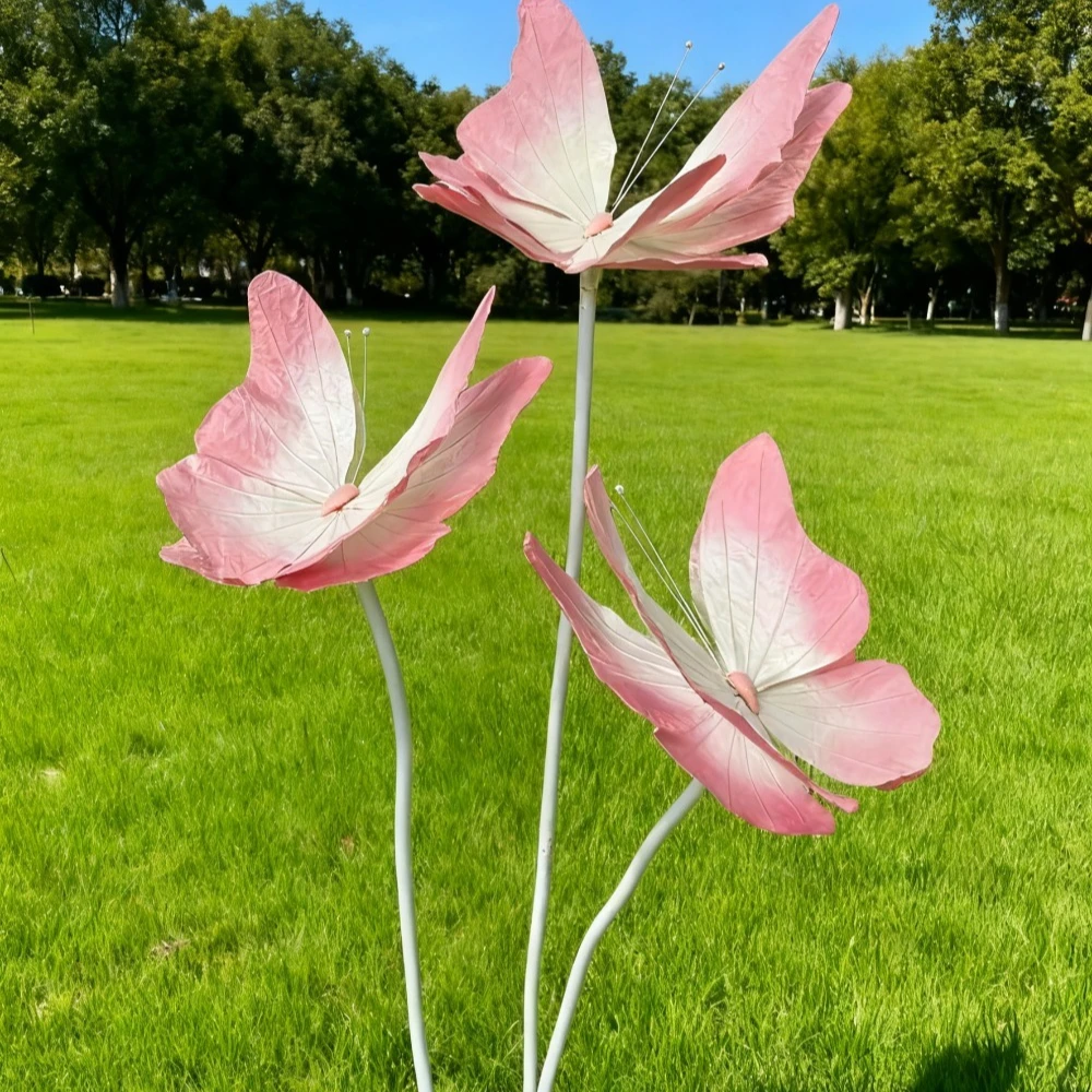 

3PCS Wedding Decoration Flower Artificial Paper Butterfly Window Display Props Stage Photography Yellow/Purple/Pink Butterflies