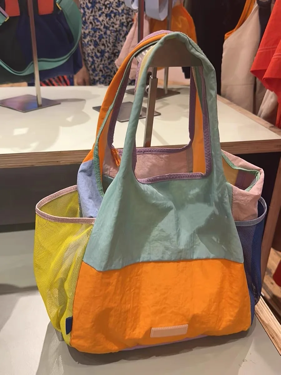 

2025 New Women's Canvas Tote Bag Color Blo Lightweight Handbag Eco-Friendly Mothers Bag Durable op Bag ape