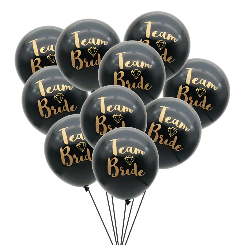 10Pcs 10inch Team Bride Latex Balloons For Bachelorette Party Hen Night Engagement Bridal Shower Wedding Decoration Suppllies