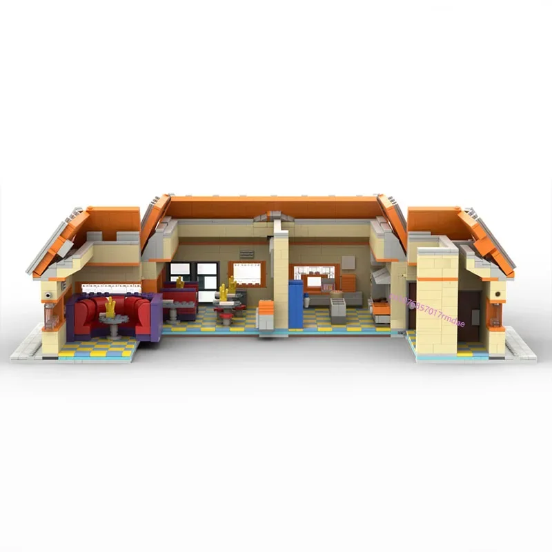 NEW custom 3071PCS Simpsing Movie MOC Krusty Hamburg restaurant model DIY creative ideas Child Toy Assembly Puzzle birthday Gift