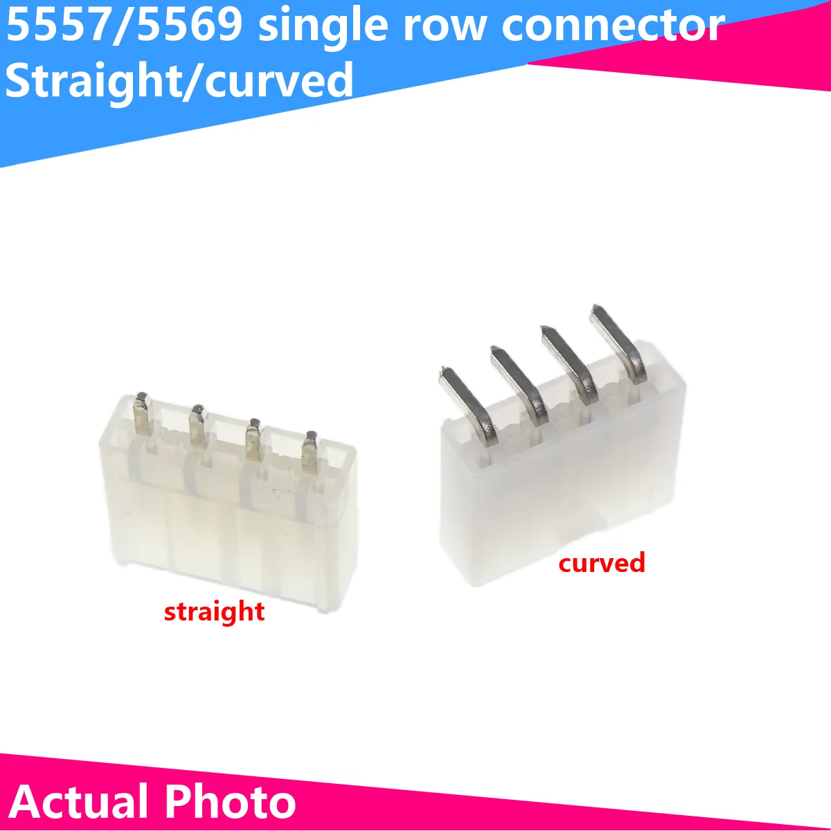 10pcs/Lot 5557 5569 4.2mm Straight Needle Curved Needle PCB Single Row Connector 2P 3P 4P 5P 6P For Car Auto PC