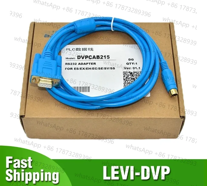 Cable de Programación LEVI-DVP para PLC Delta DVP, Línea de Descarga, Conexión con Panel Táctil HMI LEVI 700 777 430T 908T