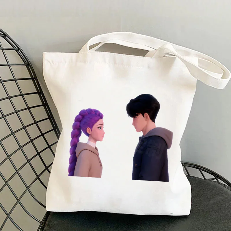 حقيبة قماش مطبوعة من Witch Hunt للبنين والبنات حقيبة قماش للمدرسة المتوسطة حقيبة تسوق كسول حقيبة كتف بيل اليد للتنقل #4