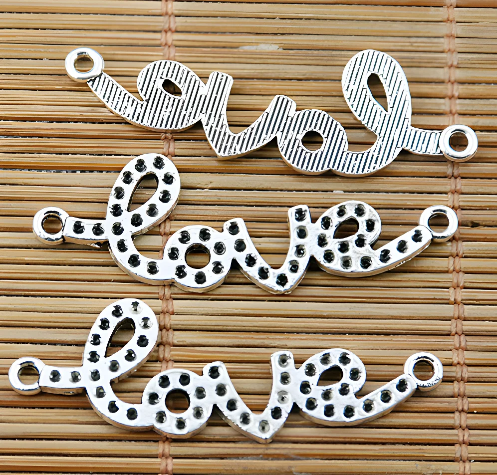 

10pcs 43*15mm Alloy matel tibetan silver nice word design connectors HWEF2044