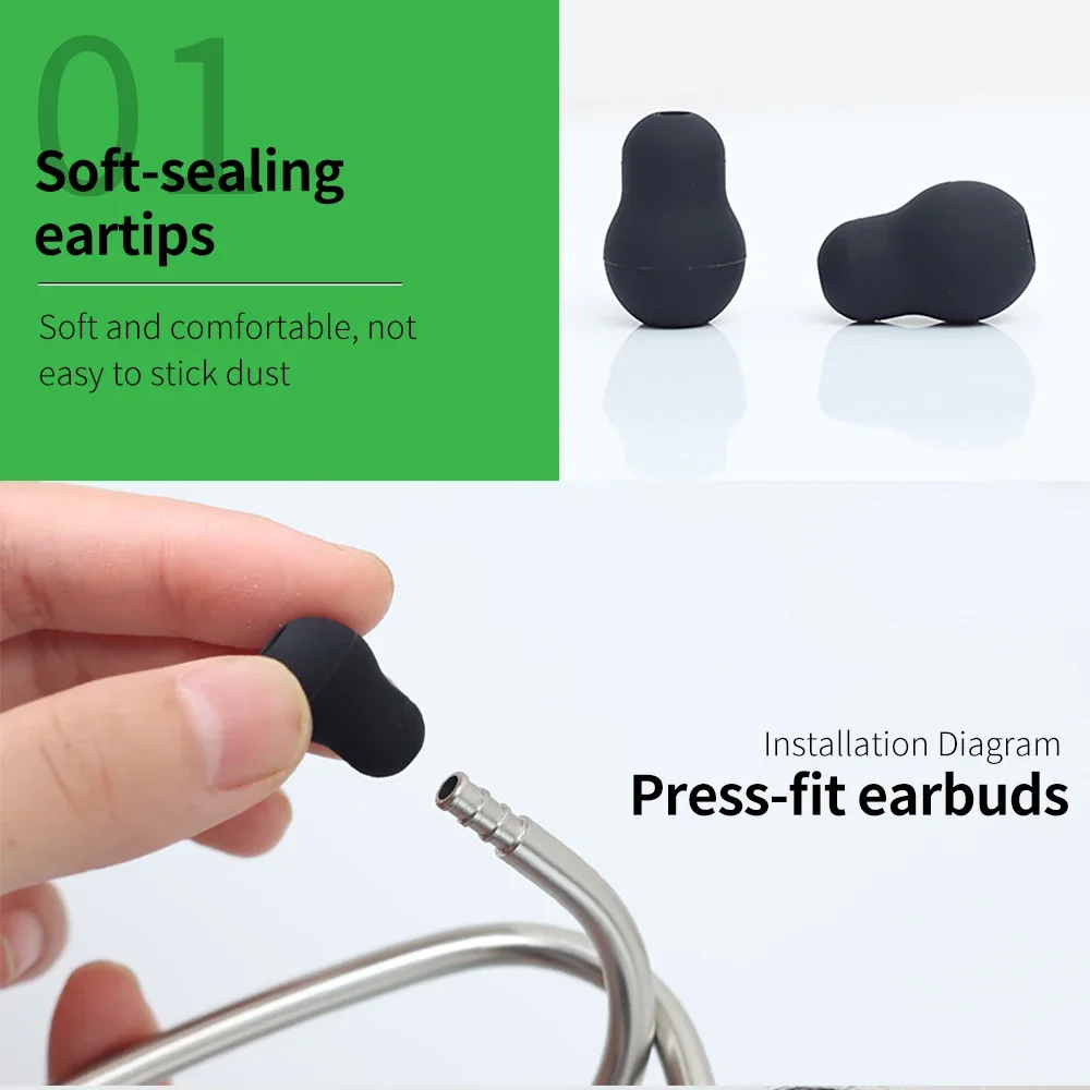 مجموعة قطع غيار سماعة الطبيب 3M Littmann المتوافقة مع أجهزة أمراض القلب الكلاسيكية III IV باللون الأسود، وأغطية الأذن، وأغطية الأطفال البالغين #2