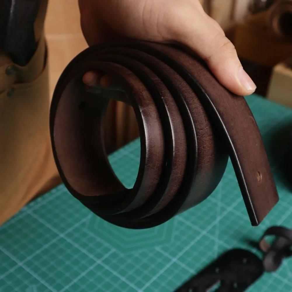 Handmade Vegetable Tanned Leather Belts Diy 4.5mm Thick Blank Leather Strap Supply 3.8cm Width