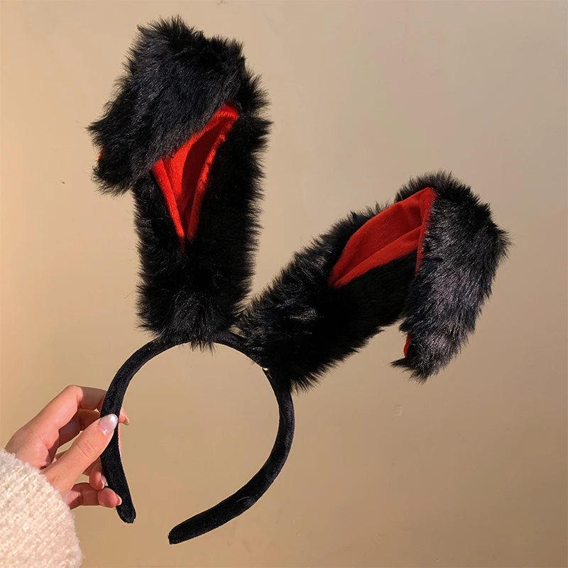 Girls Plush Long Rabbit Ear Hair Bands Headwear Headband Dress Accesorios Women Girl Cosplay Lolita Cosplay Hair Accessories - view 6
