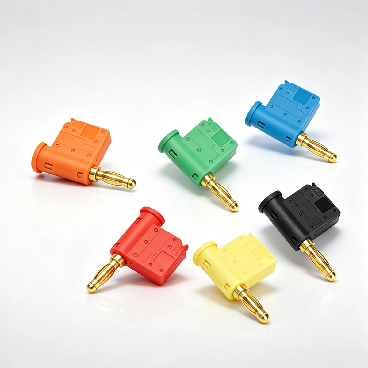 5pcs 4mm  Banana Jack Plugs Gold Plated Solder‑Free Quick‑Connect 24A High Current Stackable Lantern‑Type Quick Wire Connector