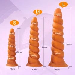 NEW Vagina Anus Big Butt Plug Soft Anal Dilator Silicone Anal Plug Dildos with Suction Cup Stimulate Sex Toys for Women and Men