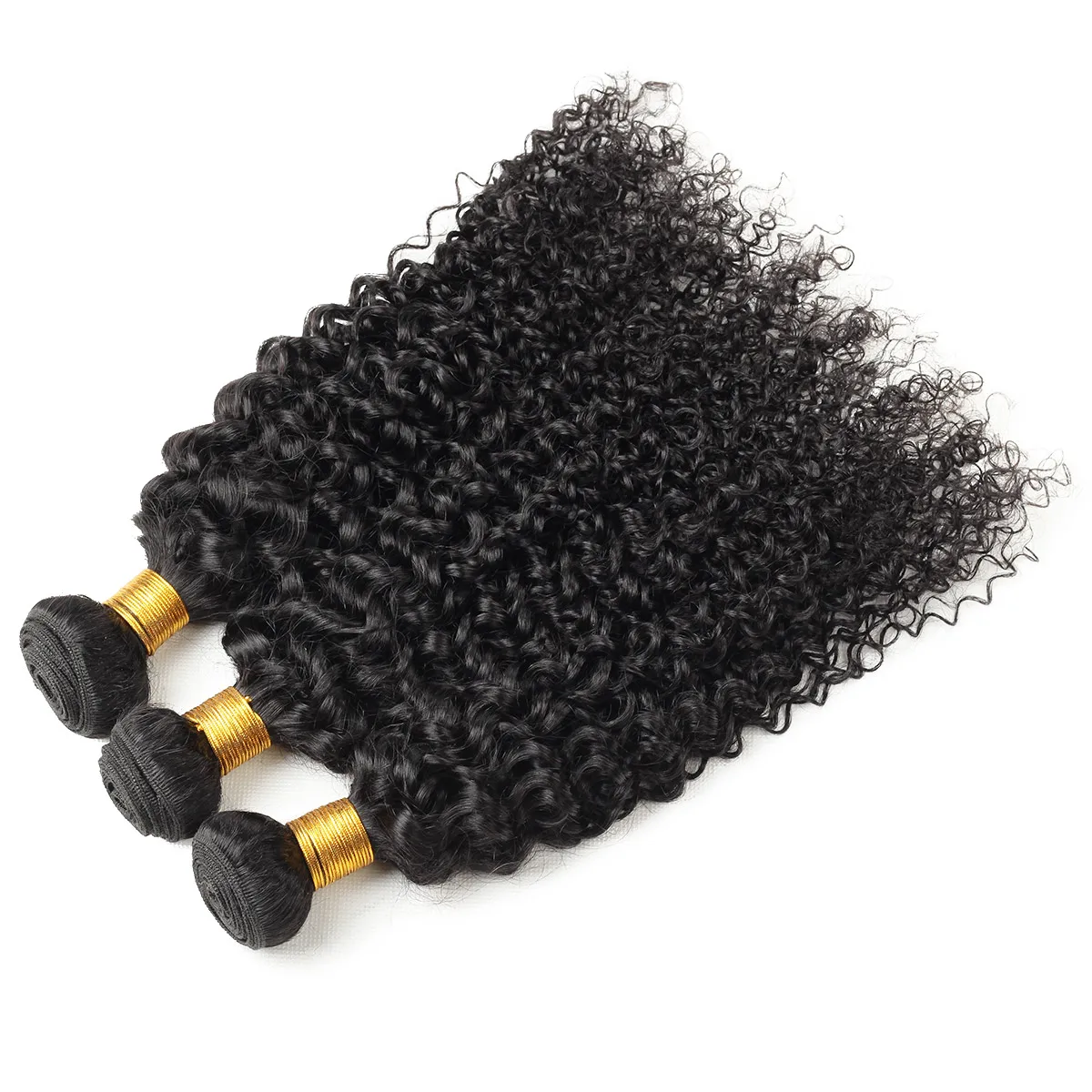 Extensiones de cabello humano rizado Afro birmano, 1/3/4 mechones, extensiones de cabello crudo superior, onda de agua profunda virgen sin procesar