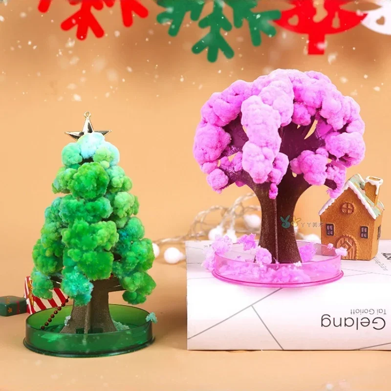 Magically Paper Sakura Crystal Trees Christmas Magic Growing Tree Desktop Cherry Blossom Science Toy Novelty Funny Surprise Gift