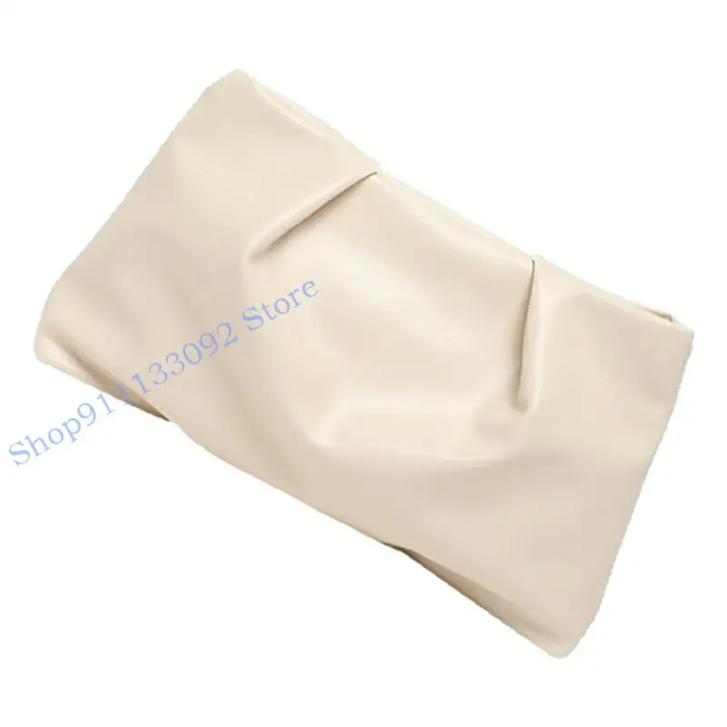 H9ED Moderne faltige PU-Abendtasche für Damen, leichte plissierte Handtasche