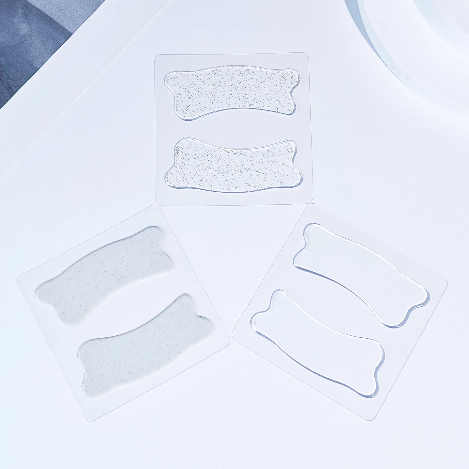 Libeauty reutilizável 1 par almofadas para os olhos silicone listra lash lift almofadas extensão dos cílios super pegajoso sob o olho gel remendo ferramentas de maquiagem