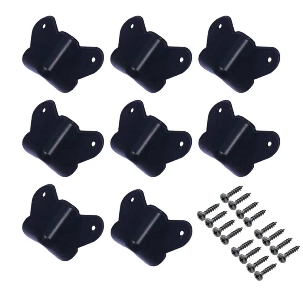 8 PCS Black AMP Guitar Cabinet Speaker Corner Protectors Protect Parts With Srew Black Butterfly Iron Speaker Corner With Screws