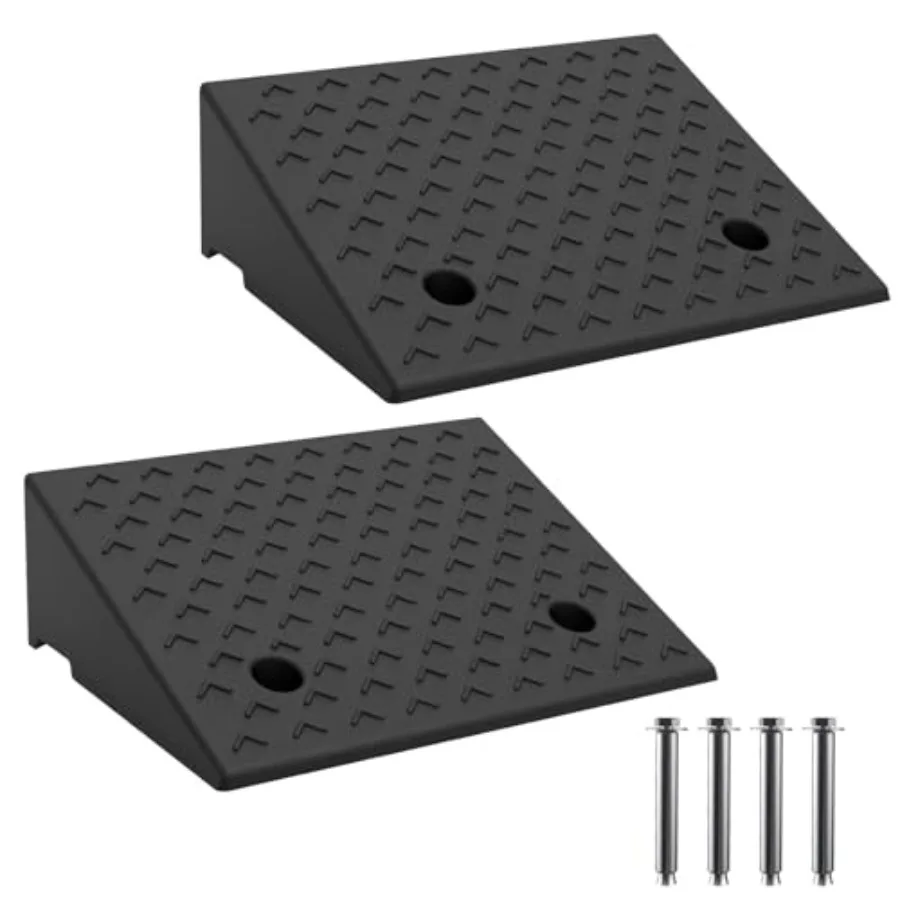 

Heavy Duty Rubber Curb Ramp, 2 PC 6.3" Rise, 3 Tons 6600 LB Capacity, Sidewalk Threshold Driveway Curb, Slope Ramps for Dock Bi