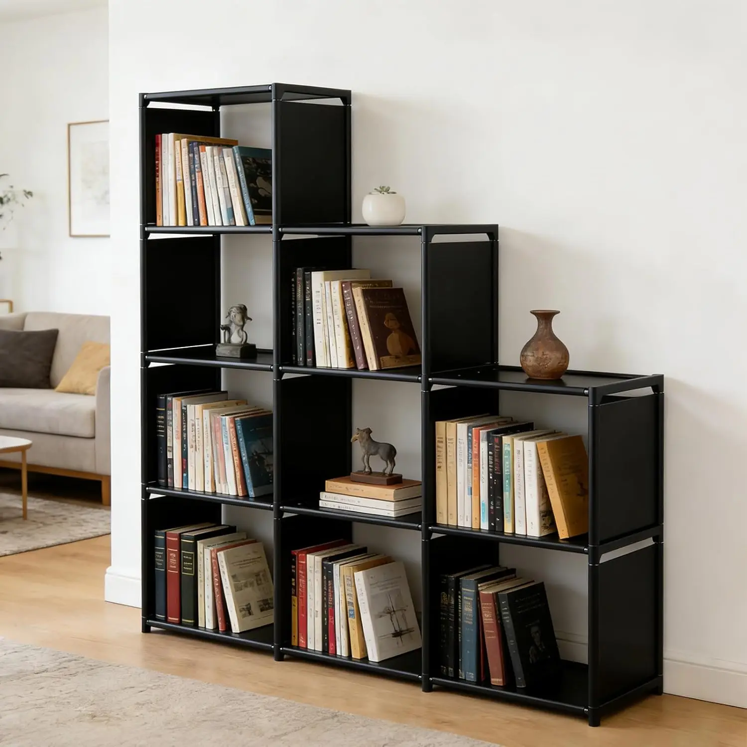 

9-Cube Storage Organizer Shelf – Tool-Free Assembly Cube Bookcase for Bedroom, Closet & Small Spaces