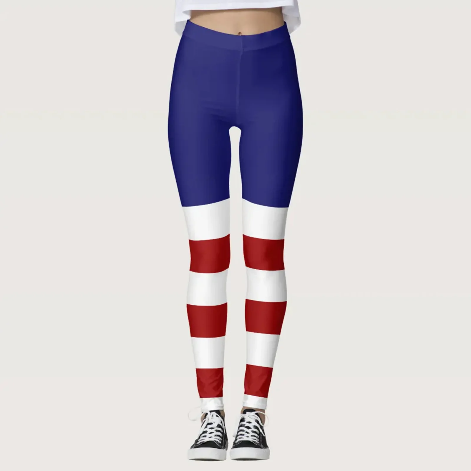 Flaga amerykańska legginsy sportowe damskie rajstopy z nadrukiem 3D spodnie do jogi legginsy gimnastyczne damskie bezszwowe legginsy dla kobiet Legginsy seksowne