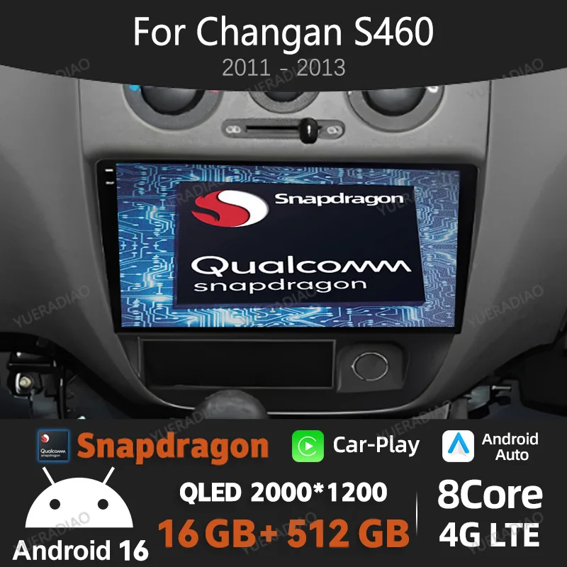 Rádio Automotivo Android 16 para Fiat Strada Idea para CHANGAN S460 2011 - 2013 GPS NAVI Multimídia Estéreo Reprodutor de Vídeo 2DIN 4G WIFI QLED