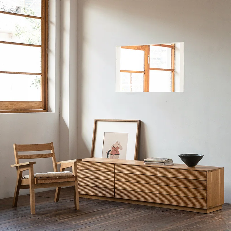 Storage locker, living room, cherry wood, black walnut, solid wood furniture texture TV cabinet