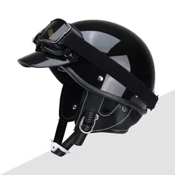 DOT Approved Retro Motorcycle Half Face Helmet Vintage Police Open Helmet Casco Moto Men Women Capacete De Moto