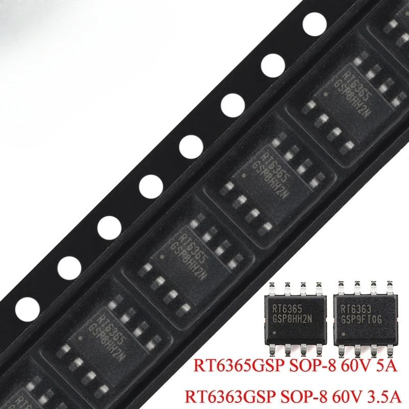 RT6363 RT6363GSP 3.5A RT6365 RT6365GSP 5A SOP-8 60V Asynchronous Buck Step-down Converter Chip SMD IC