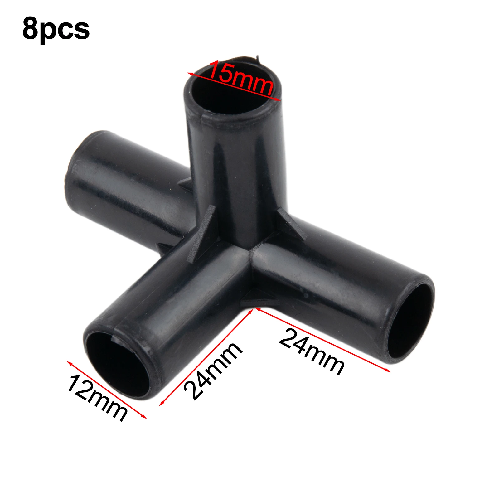 8PCS ABS 4Way Pipe Fittings for DIY Plant Support and Greenhouse Frame Assembly Providing Strong and Steady Connections