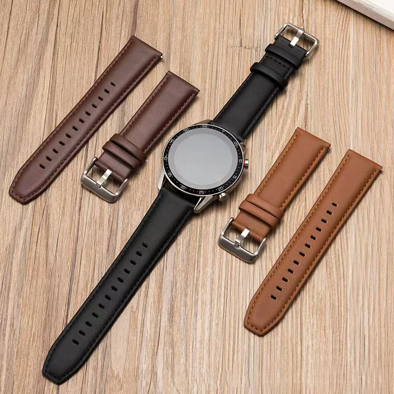 Leather Strap 22mm for Huawei Watch GT 2 GT3 Pro 46MM Watch Band Bracelet GT Runner 46mm Honor Magic 1 2 46mm Smart Watch Band