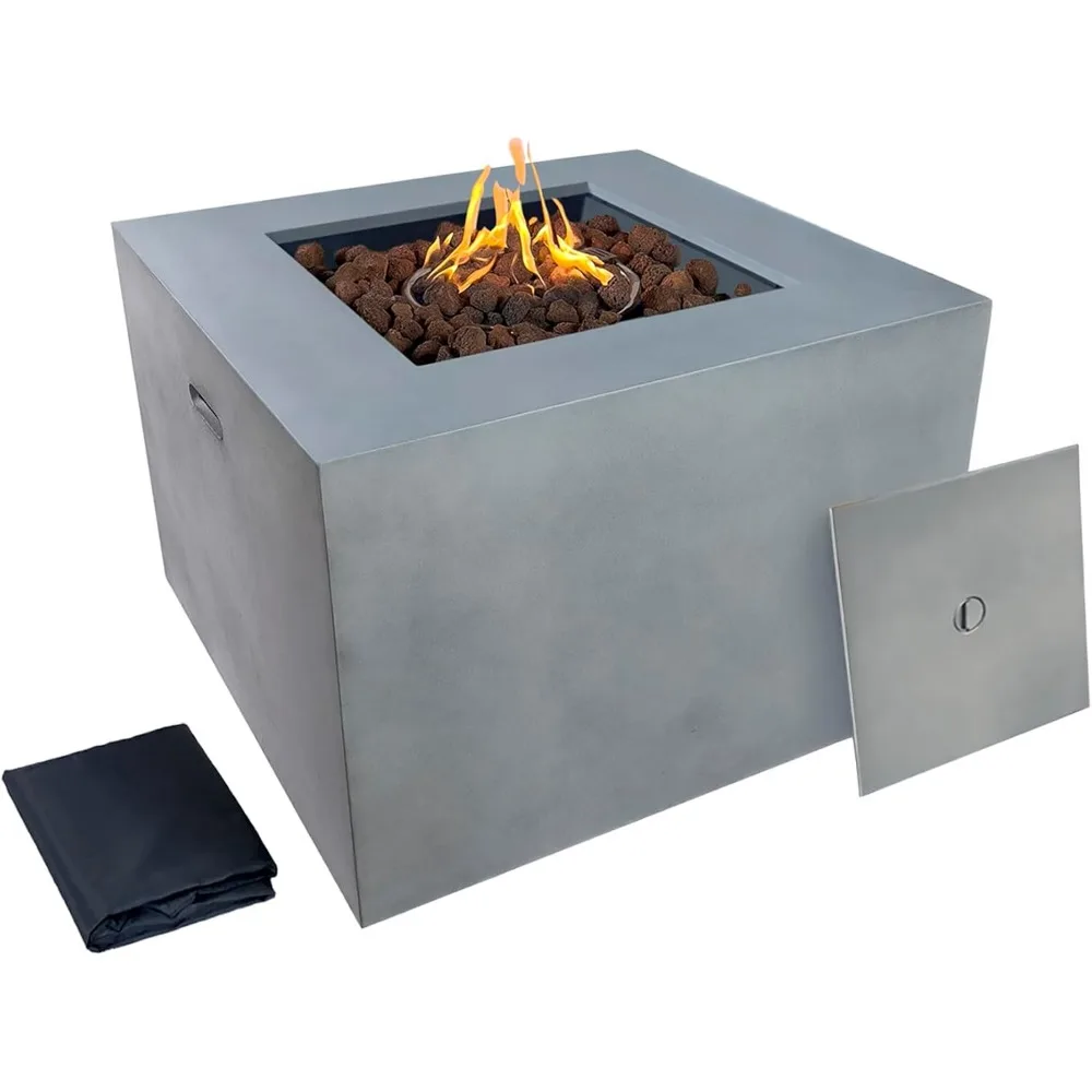 

Стол для уличной костра, квадратная пропановая костра емкостью 50 000 БТЕ с крышкой, лавовые камни, устойчивая к атмосферным воздействиям крышка, газовые коронки из легированной стали