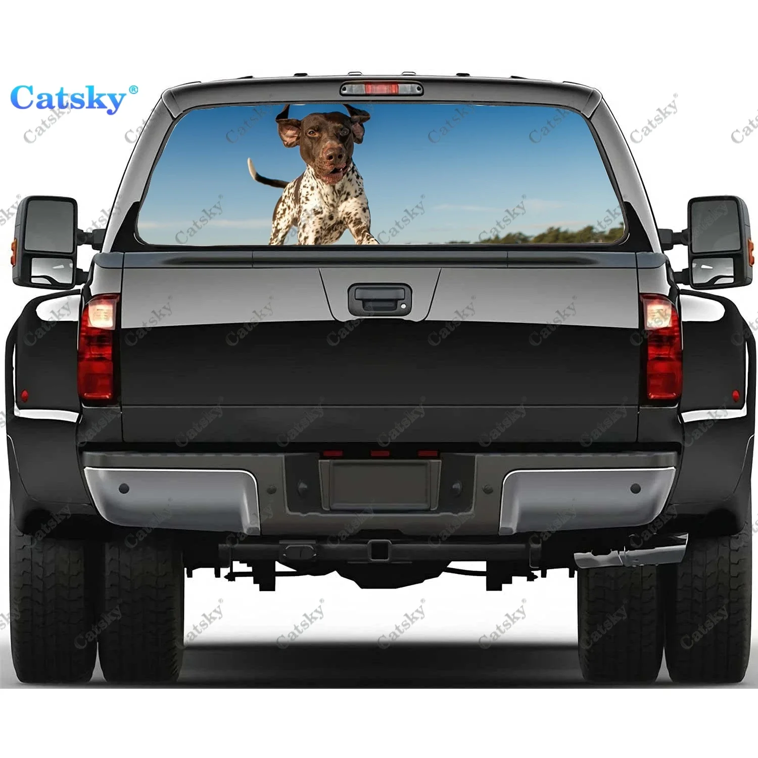 German Shorthaired Pointer Car Rear Window Stickers Windshield Decal Steed Truck Rear Window Decal Tint Perforated Vinyl Graphic