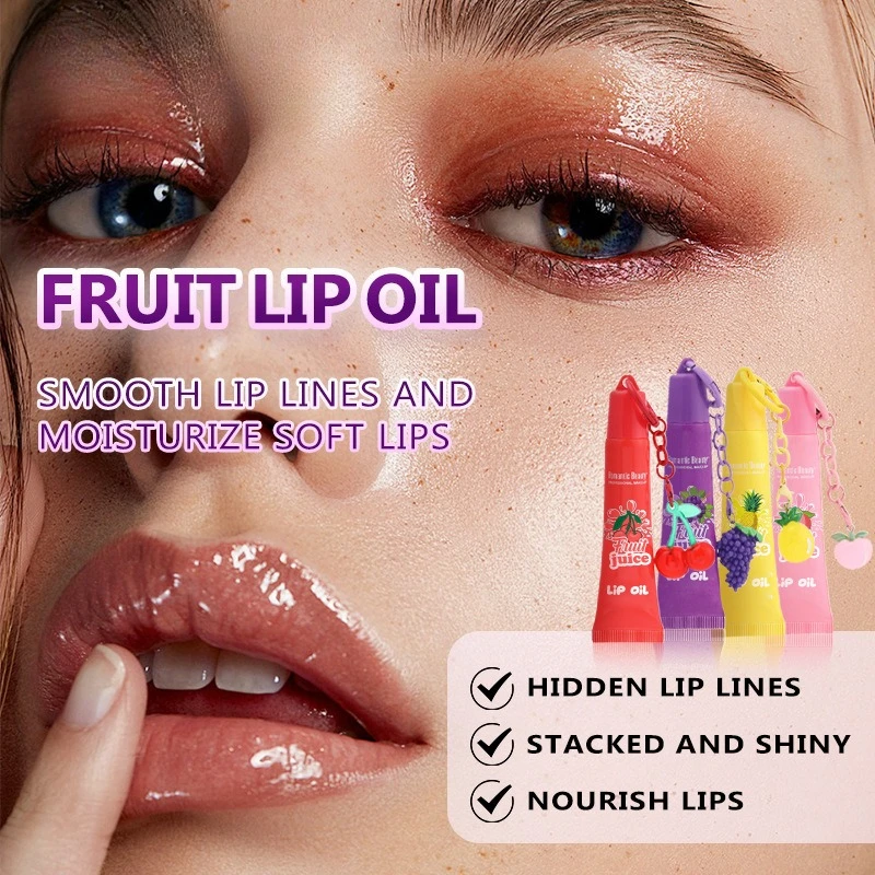 Olio per labbra alla frutta Trattamento idratante lucido Riparazione lenitiva per labbra secche Idratante Nutriente Lucente Trucco per la cura delle labbra non appiccicoso