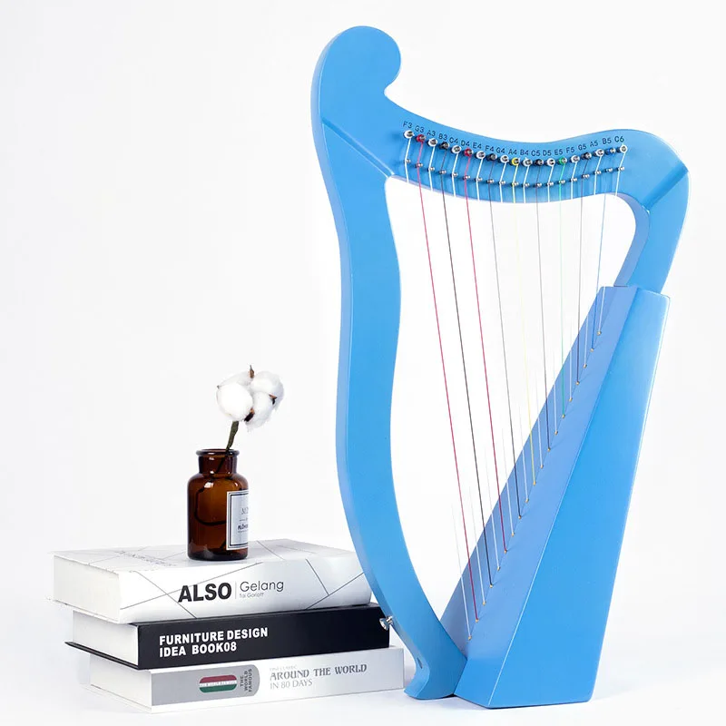 

Hooqu 2024 Factory Wholesale 19-String Mahogany Harp Classical Musical Instrument Promotional Gift Sets Music Instruments Lyre
