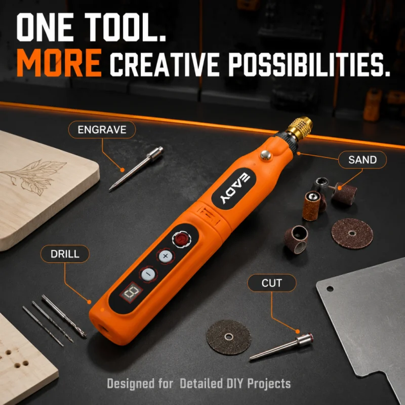 Cordless Mini Electric Drill – 3.7V USB Rotary Tool for Jewelry, Glass Engraving, Wood Carving, Metal Polishing, DIY Craft
