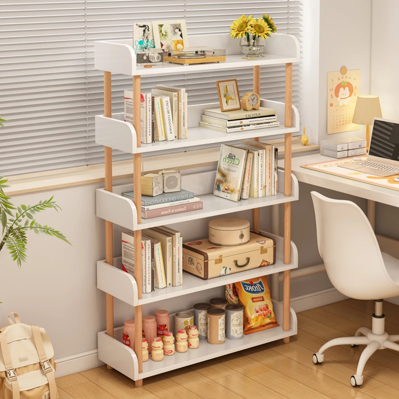 

Simple bookshelf floor floor partition, storage rack, solid wood leg reading storage rack, storage rack, bookcase