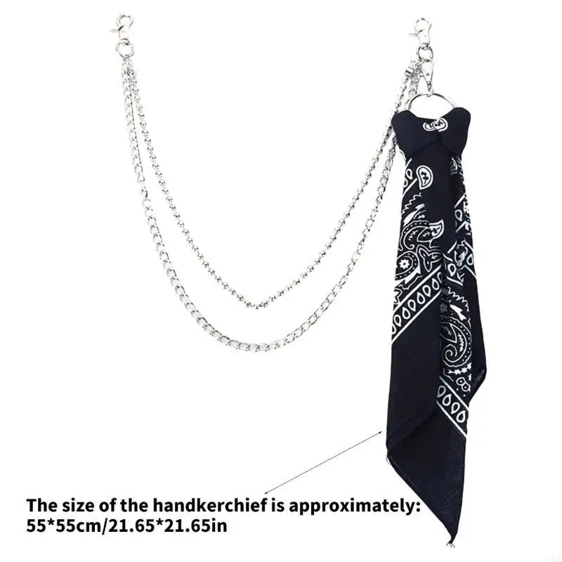 U4LE металлическая цепочка на талию из бисера с банданами в стиле хип-хоп, блестящая цепочка для брюк, многослойная цепочка для