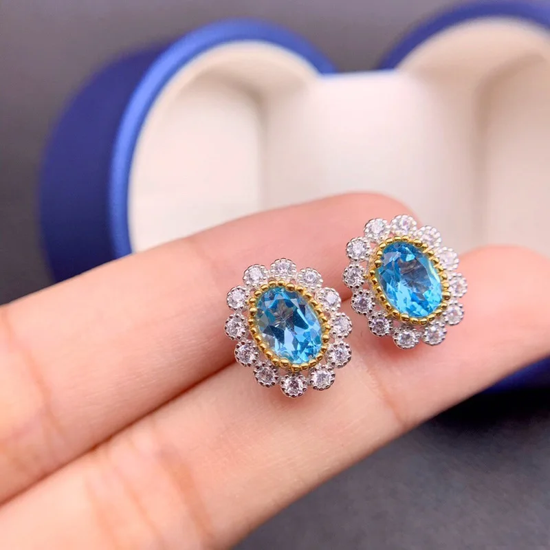 Nuevo diseño 2026 - Serie dorada - Anillo abierto con girasol azul marino - Pendientes y collar con colgante de baja alergia para mujer - Combinación para bodas