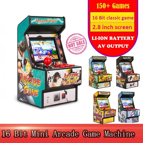 2.8-inch 16-bit Mini Handheld Video Arcade Game Portable Console (Built-in 150+ Classics Retro Game For SEGA)