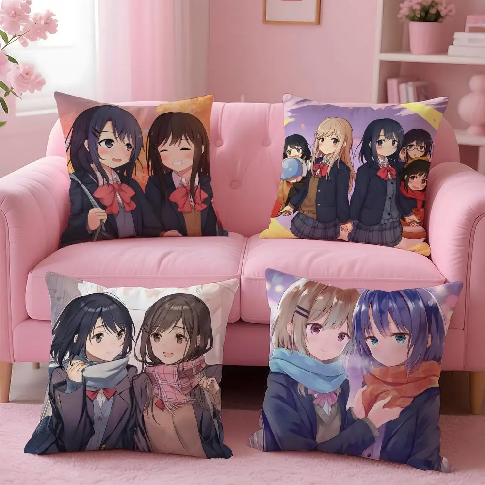 anime Adachi and Shimamura Cushion Cover Cushion Cover Set 4Pcs 50x50 45x45 40x40 Pillowcase Decorative Sofa Home Decor