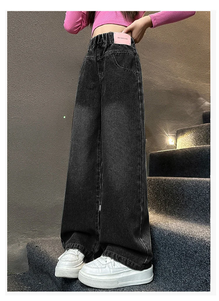 Koreanischer Stil Kinder Isolierte Jeans für Mädchen Baby Warme und Dicke Thermo-Denim-Hosen für Mädchen Herbst Winter Hosen für Kinder – Detail 2