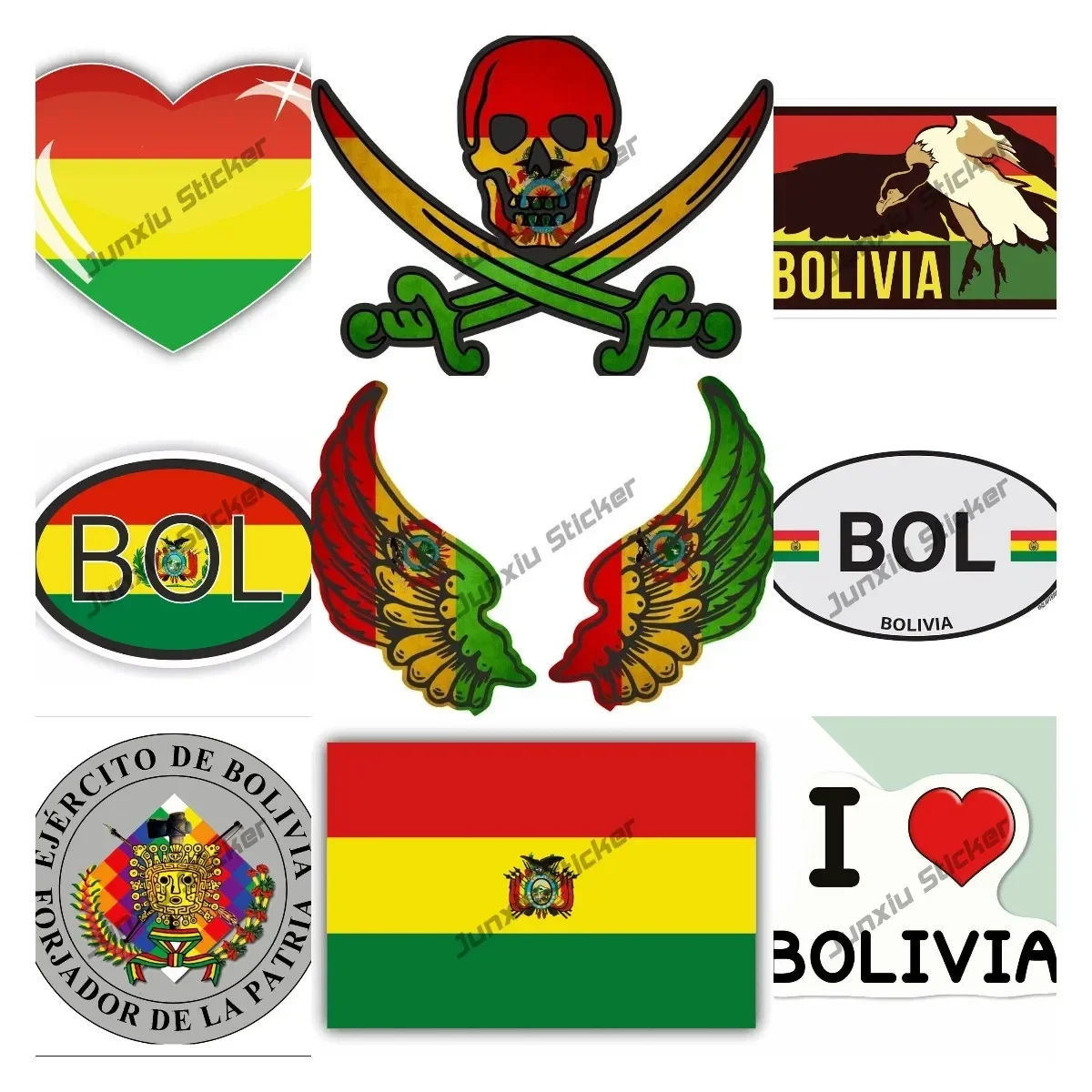 

Креативная наклейка на автомобиль с кодом страны Боливии BOL, водонепроницаемая, устойчивая к царапинам, внешняя клейкая наклейка с национальным флагом, аксессуары