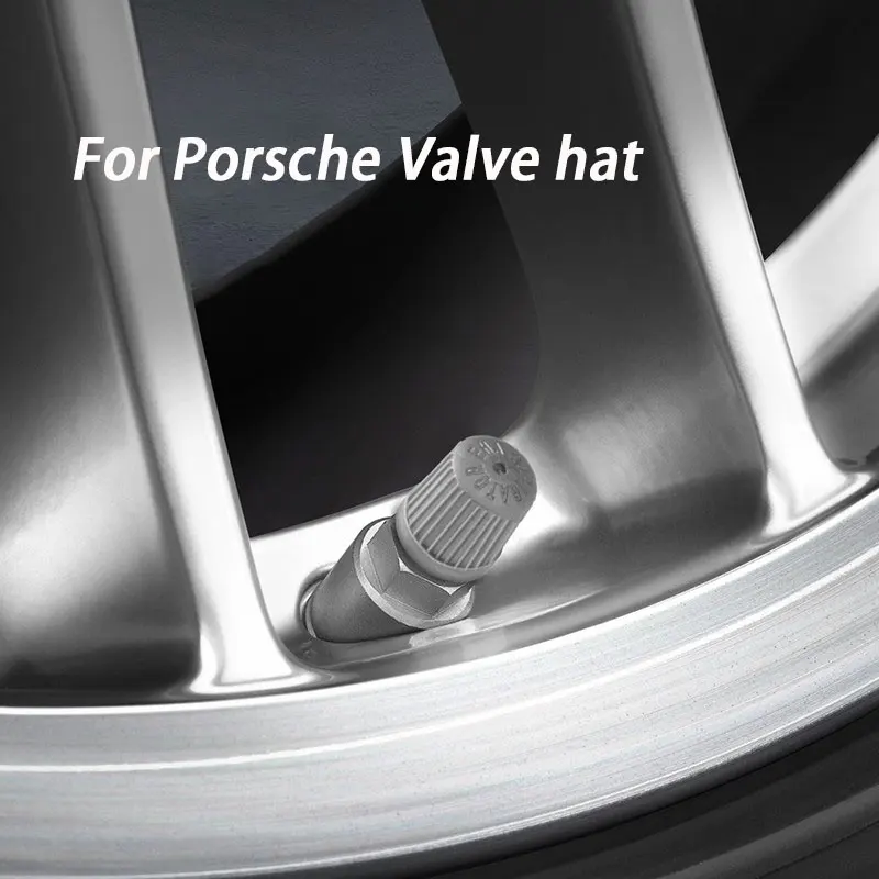 

ABS Car Wheel Tire Valve Caps Hat Tyre Stem Covers For Porsche Cayenne Panamer Macan 911 718 Cayman Taycan
