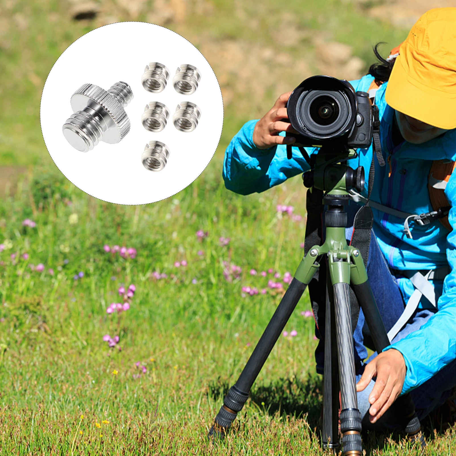 

Convert Nut Photography Accessory Adapter Tripod Screw 1/4 Camera Thread Converter
