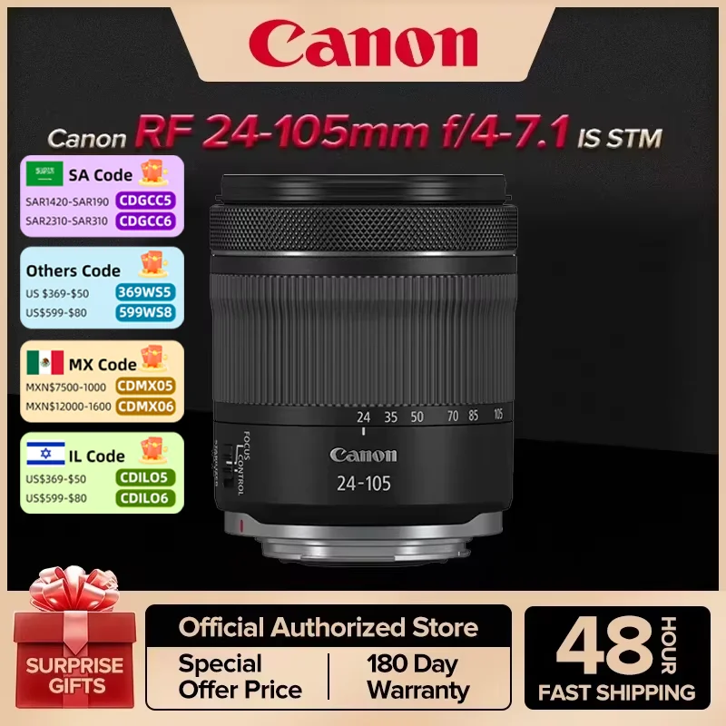 Canon RF 24-105mm F4-7.1 IS STM Full Frame Mirrorless Camera Lens Autofocus ZOOM Portrait Animal Lens For Canon R7 R6 Mark II RP