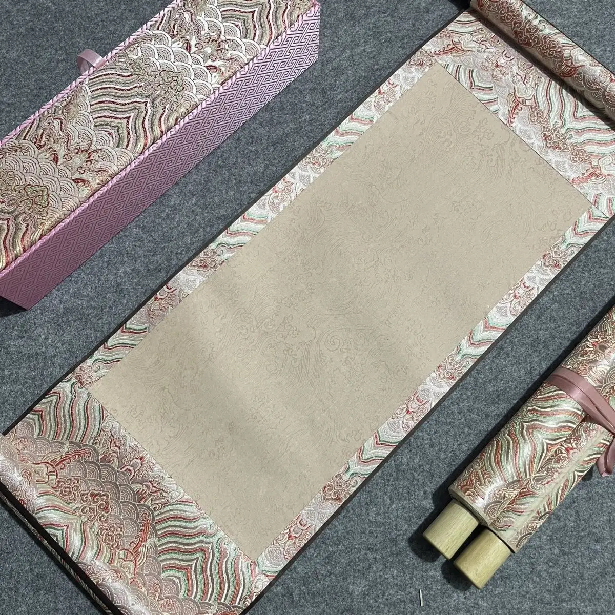 Scroll handwritten letter gift box, pink brocade box, tassel decoration, creative gift  for besties and classmates for student